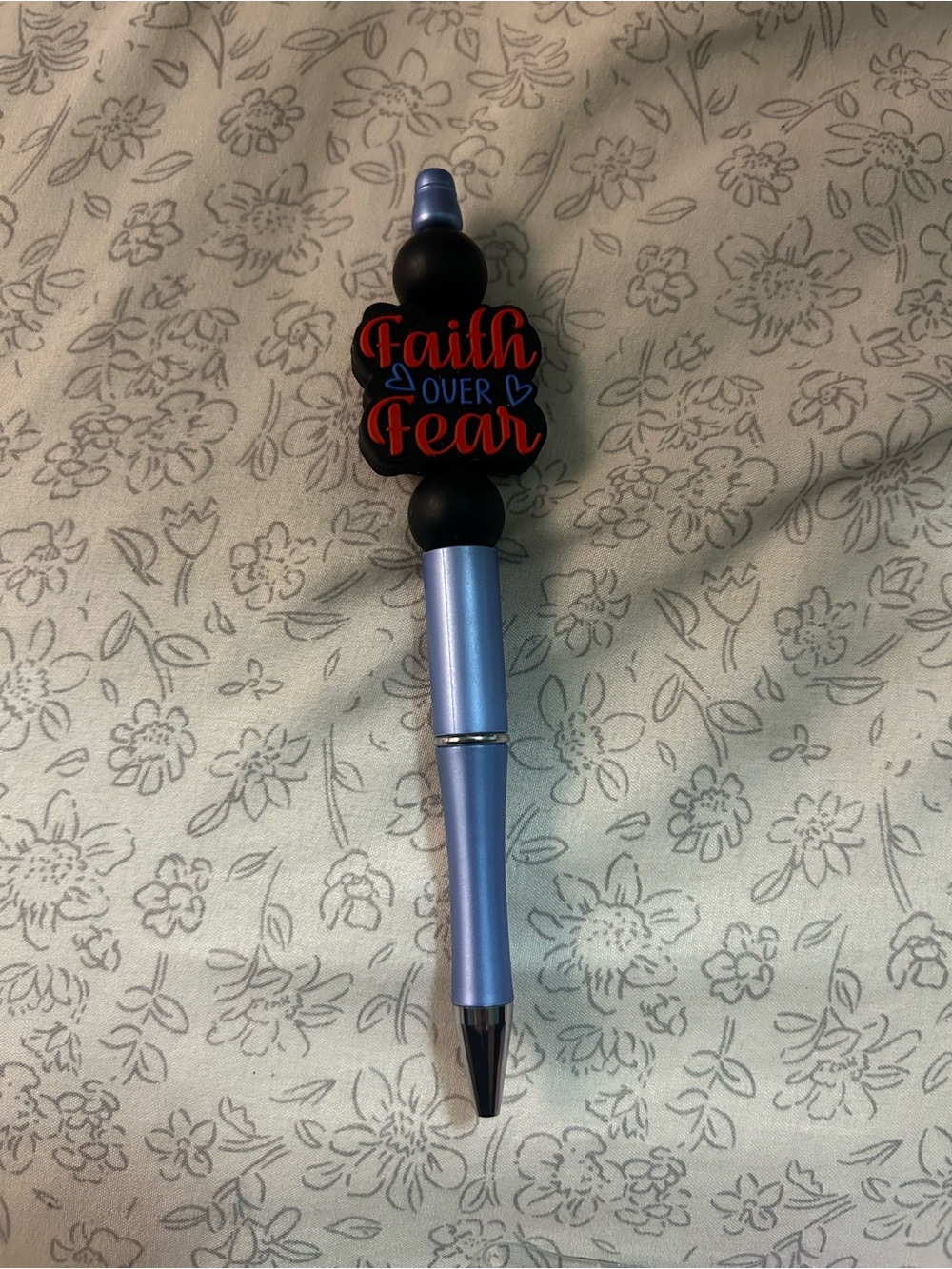 Faith Over Fear Blue Metal Stylus Pen